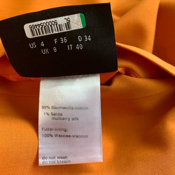 AKRIS Reversible Natalie Jacket Matching Skirt Set Two Toned Orange Cotton - Picture 6 of 16